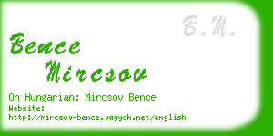 bence mircsov business card